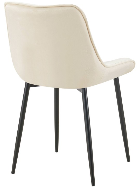 Juego de 2 sillas de comedor Wallace terciopelo, crema