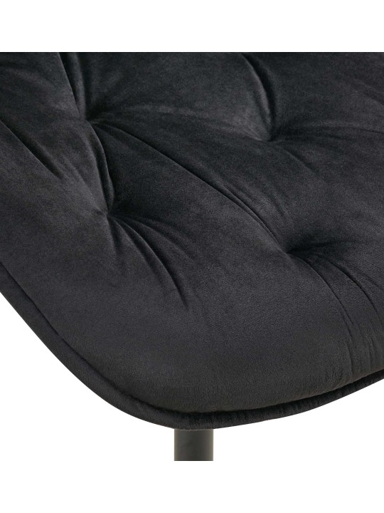 Juego de 2 sillas de comedor Wallace terciopelo, negro
