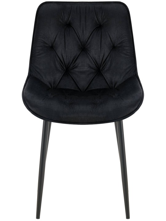 Juego de 2 sillas de comedor Wallace terciopelo, negro