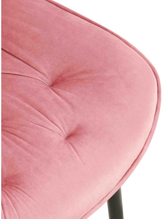 Juego de 2 sillas de comedor Wallace terciopelo, rosa