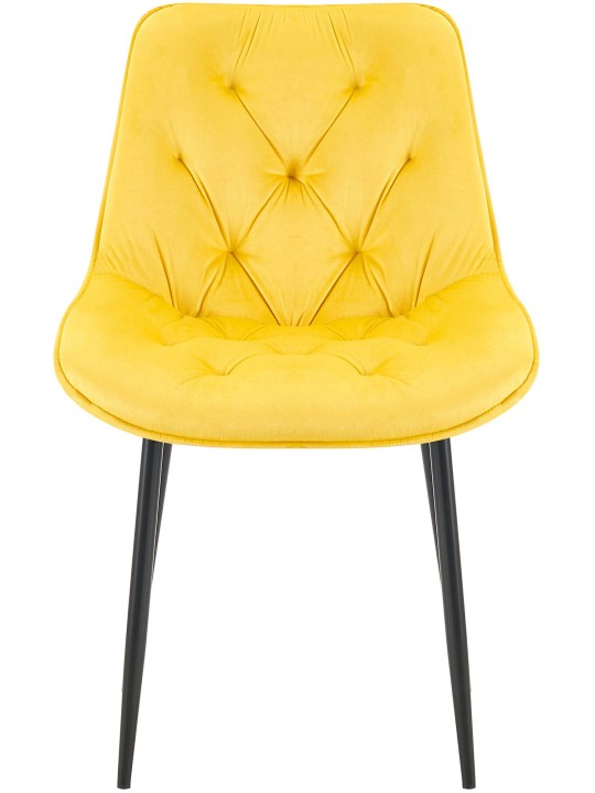 Juego de 2 sillas de comedor Wallace terciopelo, amarillo