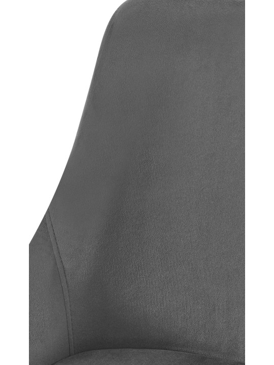 Silla de comedor Elmira terciopelo dorado, gris oscuro