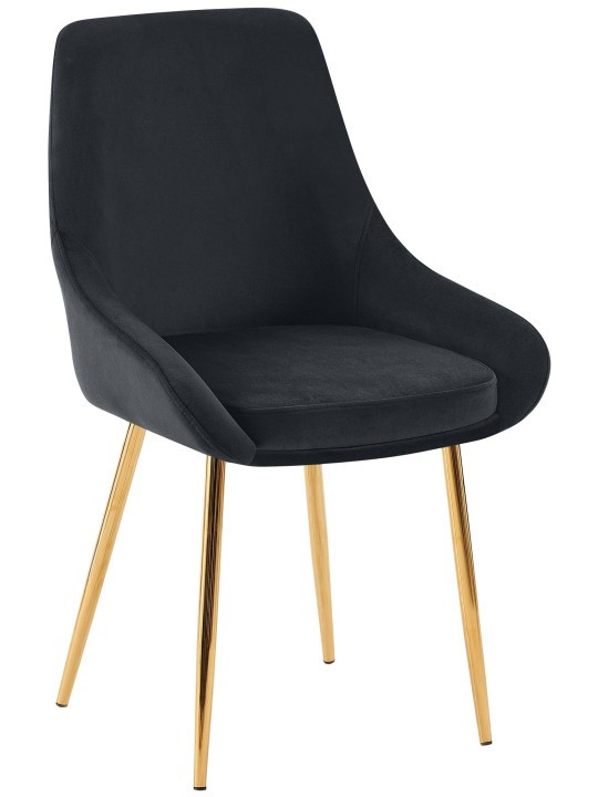 Silla de comedor Elmira terciopelo dorado, negro Silla de comedor Elmira terciopelo dorado, negro