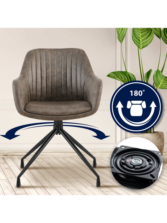 Juego de 2 sillas de comedor Welby Vintage, gris