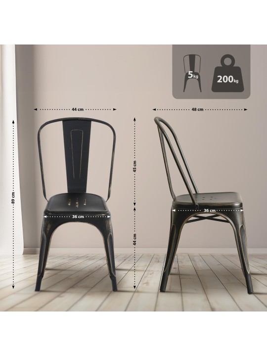 Silla Benedikt antigua, negro-oro Silla Benedikt antigua, negro-oro