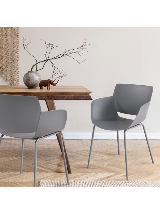 Conjunto de 2 sillas Alpena, gris oscuro