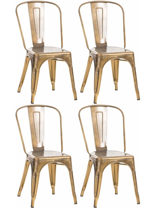 Juego de 4 sillas Benedikt, oro Juego de 4 sillas Benedikt, oro