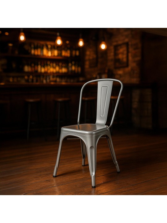 Juego de 4 sillas Benedikt, plata Juego de 4 sillas Benedikt, plata