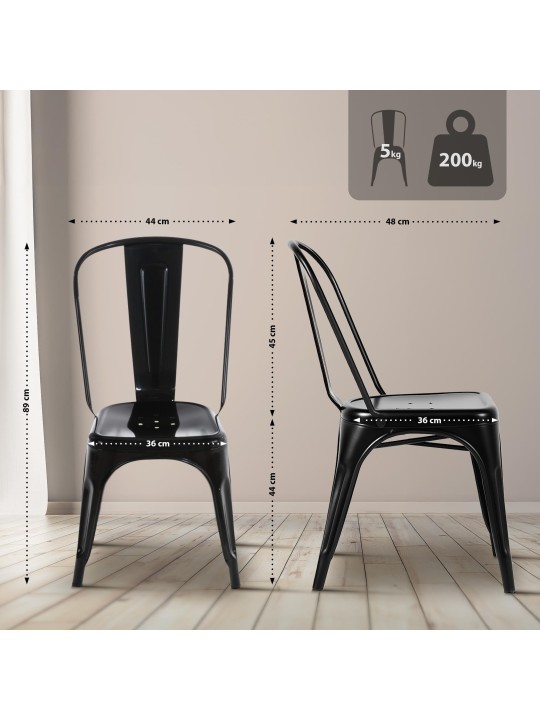 Juego de 4 sillas Benedikt, negro