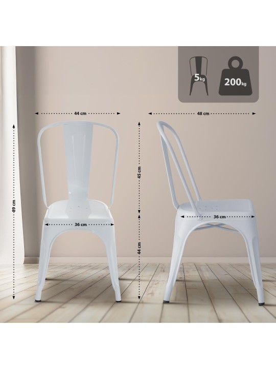 Juego de 4 sillas Benedikt, blanco