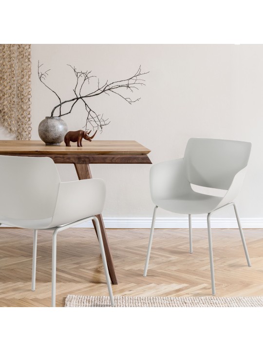 Conjunto de 2 sillas Alpena, gris claro