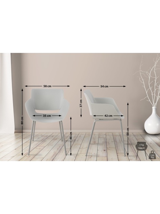 Conjunto de 2 sillas Alpena, gris claro