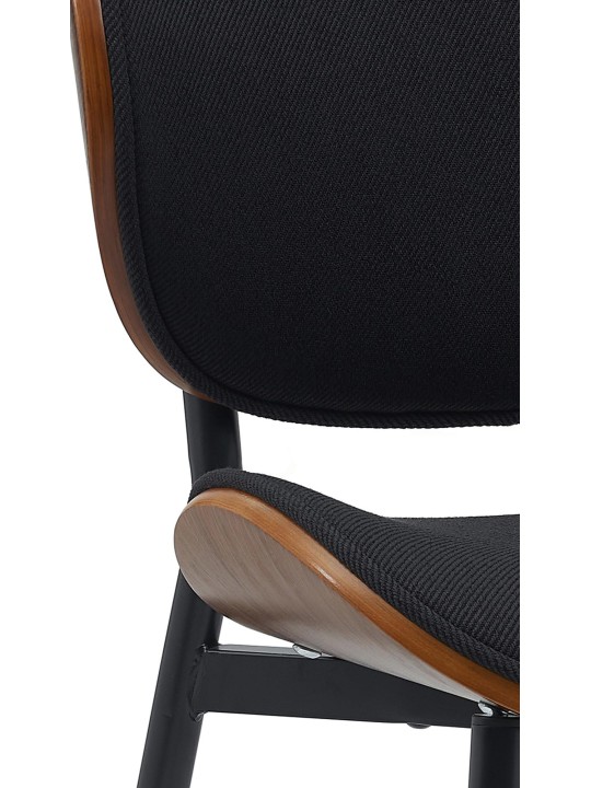 Juego de 2 sillas de comedor tela Enid, nogal/negro