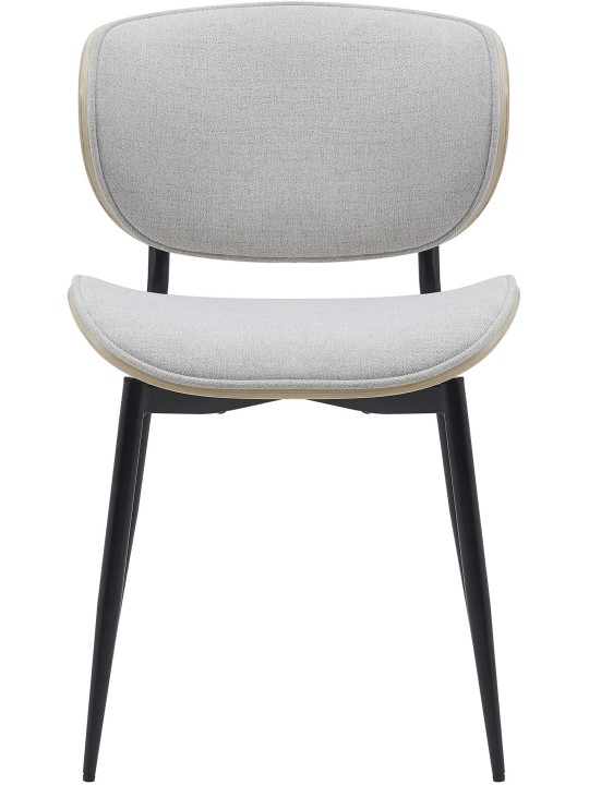 Juego de 2 sillas de comedor tela Enid, natural/crema