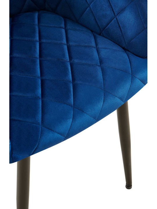 Silla de comedor Monett terciopelo B, azul oscuro