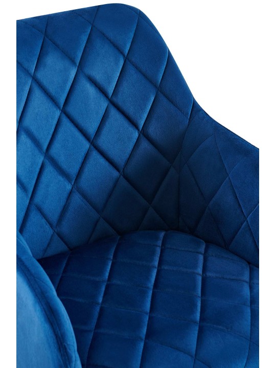 Silla de comedor Monett terciopelo B, azul oscuro
