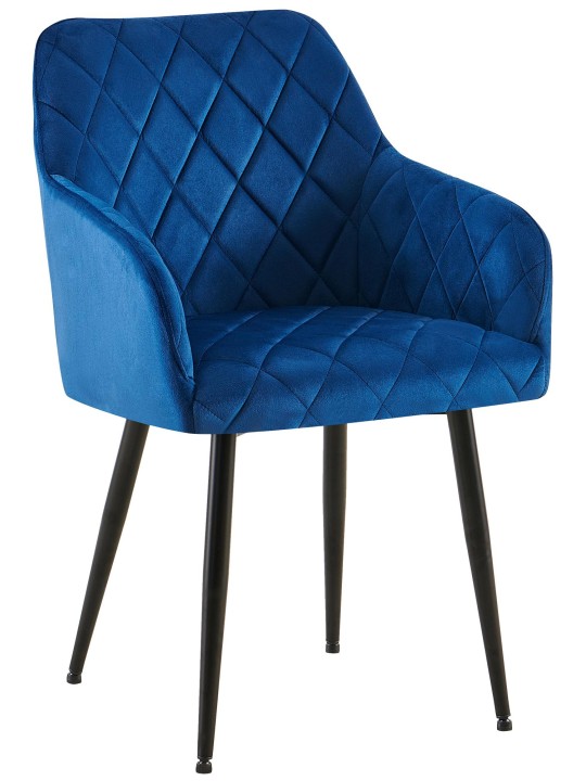 Silla de comedor Monett terciopelo B, azul oscuro
