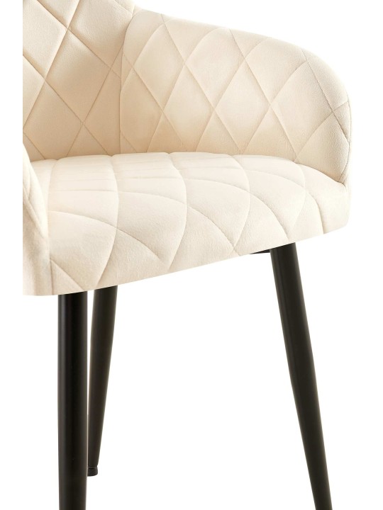 Silla de comedor Monett terciopelo B, crema
