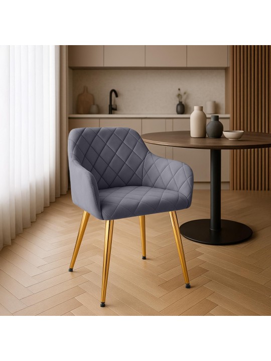 Silla de comedor Monett terciopelo G, gris oscuro Silla de comedor Monett terciopelo G, gris oscuro