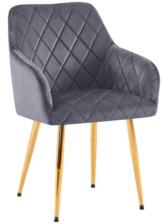 Silla de comedor Monett terciopelo G, gris oscuro Silla de comedor Monett terciopelo G, gris oscuro