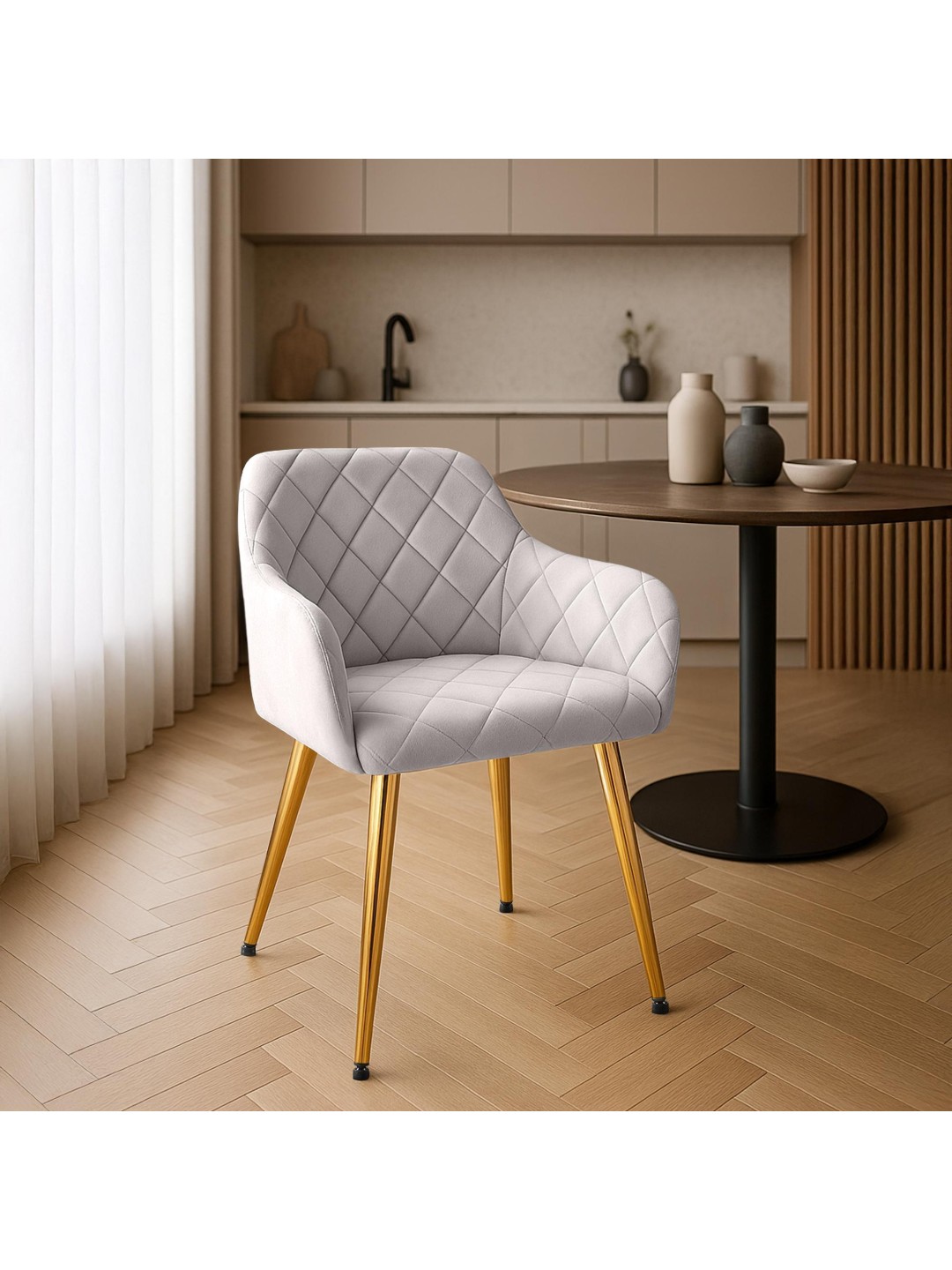 Silla de comedor Monett terciopelo G, gris