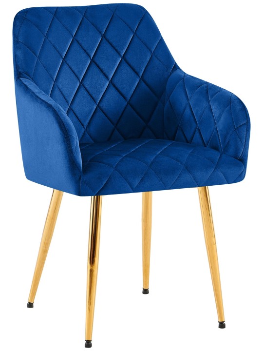Silla de comedor Monett terciopelo G, azul oscuro