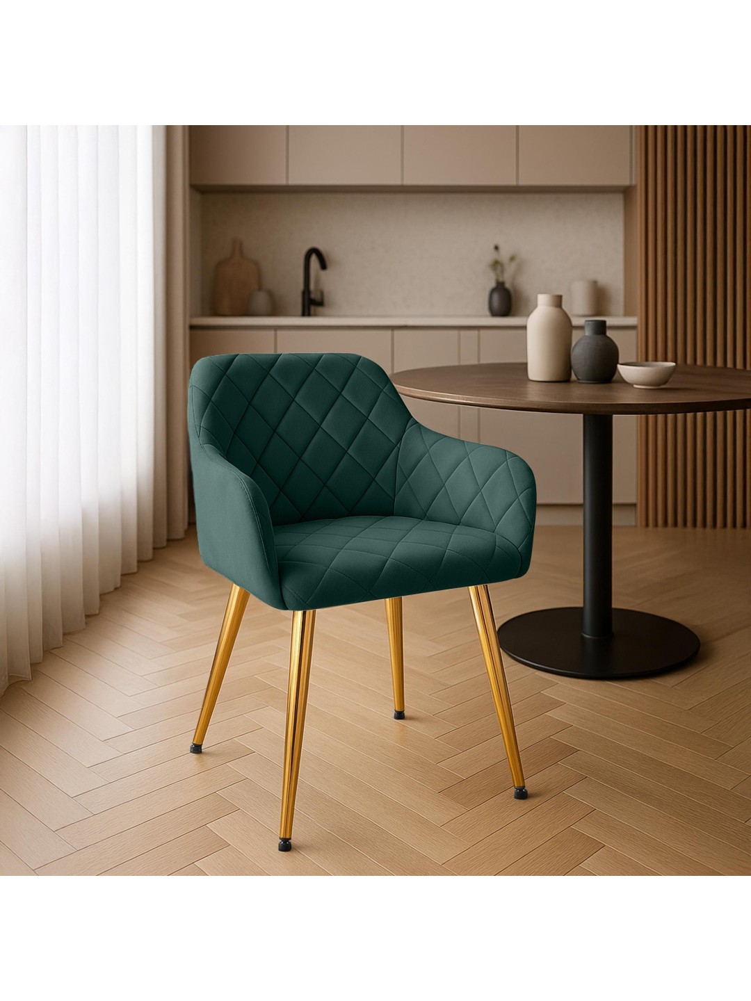 Silla de comedor Monett terciopelo G, verde