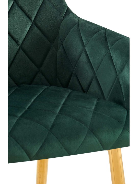Silla de comedor Monett terciopelo G, verde