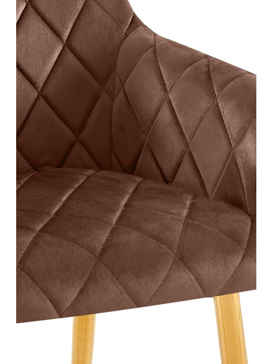 Silla de comedor Monett terciopelo G, marrón