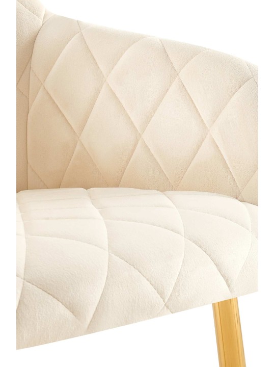 Juego de 2 sillas de comedor Monett terciopelo G, crema