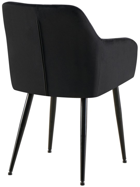 Juego de 2 sillas de comedor Monett terciopelo B, negro