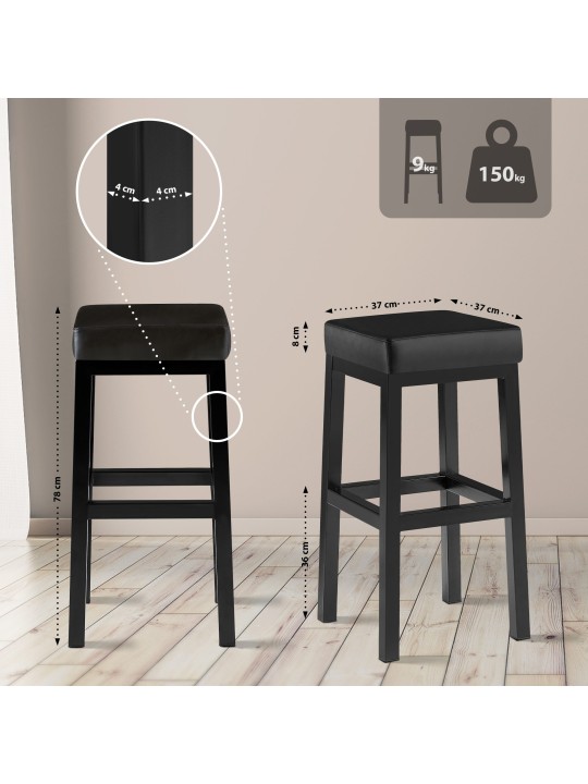 Taburete de bar Taylor B80, negro Taburete de bar Taylor B80, negro