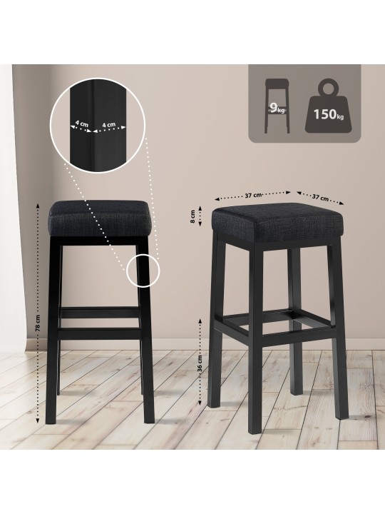 Taburete de bar Taylor B80 tela, gris oscuro Taburete de bar Taylor B80 tela, gris oscuro