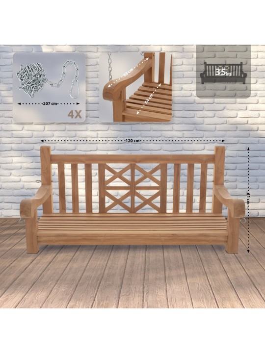 Banco columpio Granja 120 cm, teca Banco columpio Granja 120 cm, teca