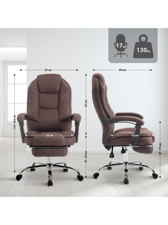 Silla de oficina Castle tela, marrón