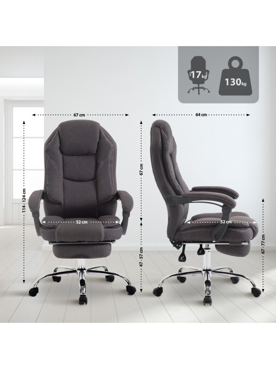 Silla de oficina Castle tela, gris oscuro