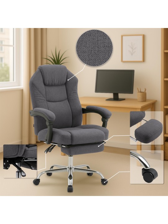 Silla de oficina Castle tela, gris oscuro