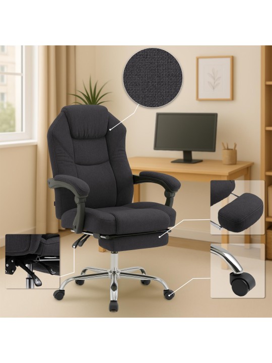 Silla de oficina Castle tela, negro