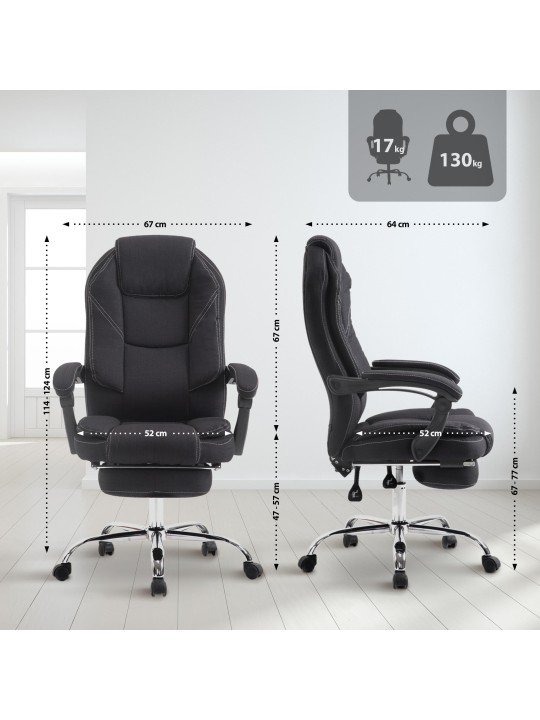 Silla de oficina Castle tela, negro