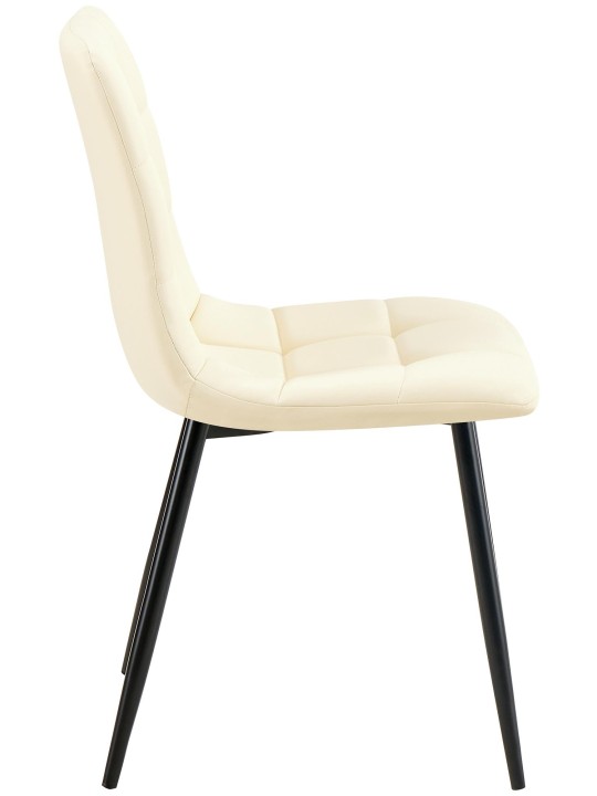 Silla de comedor Antibes piel sintética, crema