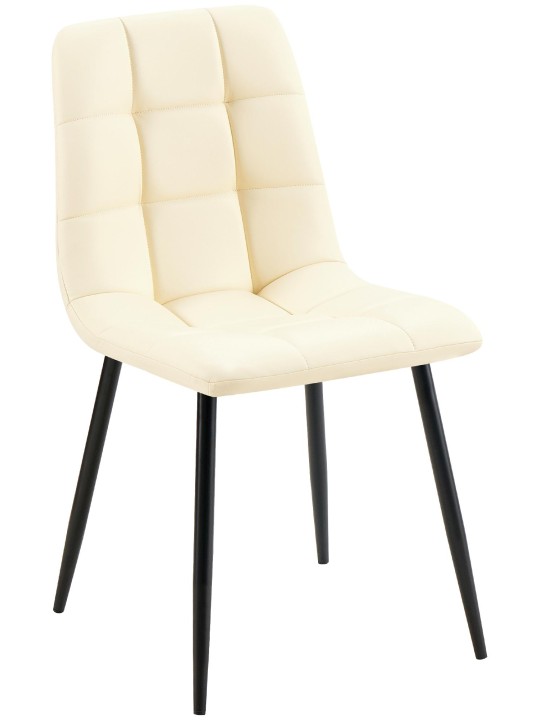 Silla de comedor Antibes piel sintética, crema