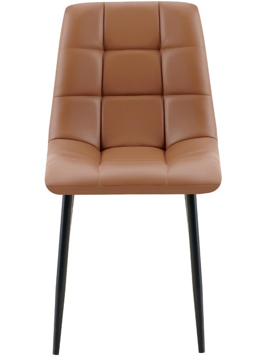 Silla de comedor Antibes piel sintética, marrón oscuro