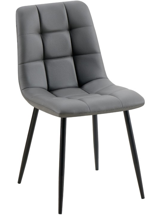 Silla de comedor Antibes piel sintética, gris oscuro