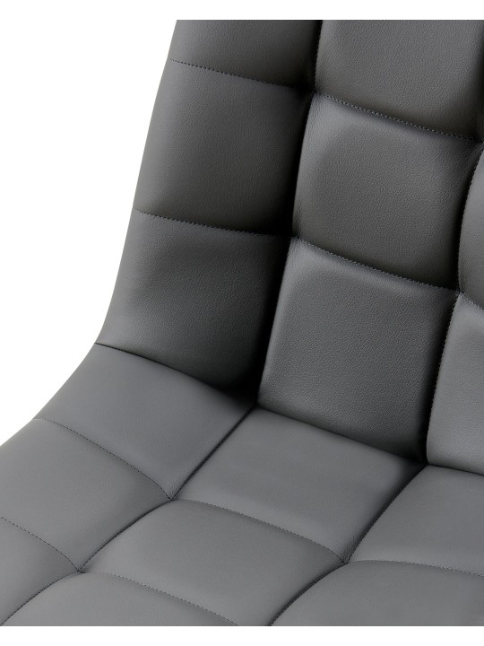 Silla de comedor Antibes piel sintética, gris oscuro