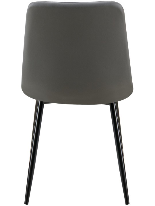 Silla de comedor Antibes piel sintética, gris oscuro