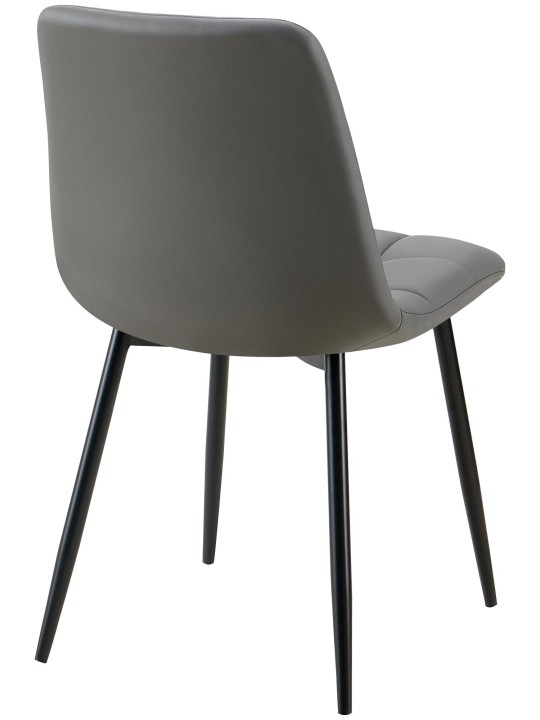 Silla de comedor Antibes piel sintética, gris oscuro