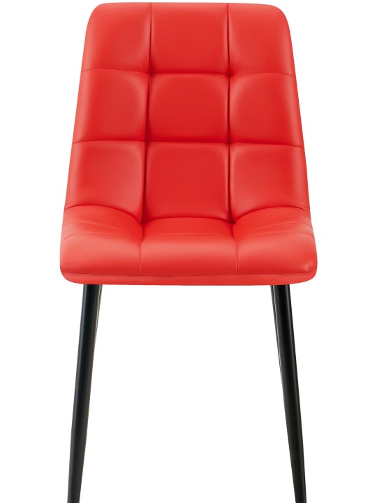 Silla de comedor Antibes piel sintética, rojo