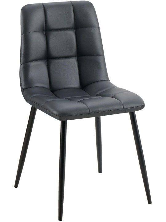 Silla de comedor Antibes piel sintética, negro