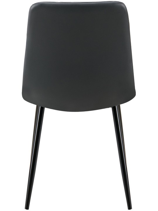 Silla de comedor Antibes piel sintética, negro