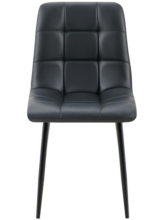 Silla de comedor Antibes piel sintética, negro